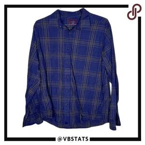 UNTUCKit Blue-Brown Plaid Long Sleeve XL‎ Flannel Shirt